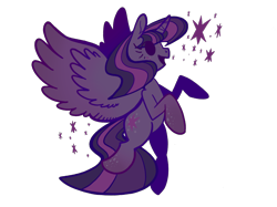 Size: 2732x2048 | Tagged: safe, artist:leafytaffy, twilight sparkle, alicorn, pony, g4, female, high res, mare, open mouth, open smile, simple background, smiling, solo, spread wings, transparent background, twilight sparkle (alicorn), wings