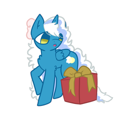 Size: 3000x3000 | Tagged: safe, artist:aurplestarss, oc, oc only, oc:fleurbelle, alicorn, pony, alicorn oc, bow, christmas, female, hair bow, high res, holiday, horn, mare, simple background, solo, surprised, transparent background, wings, yellow eyes