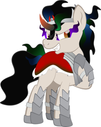 Size: 1920x2395 | Tagged: safe, artist:alexdti, king sombra, oc, oc:star logic, g4, clothes, costume, simple background, solo, transparent background