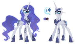 Size: 1280x735 | Tagged: safe, artist:existencecosmos188, nightmare moon, rarity, pony, unicorn, g4, base used, duo, ethereal mane, eyelashes, female, fusion, grin, hoof shoes, mare, peytral, princess shoes, simple background, smiling, starry mane, transparent background