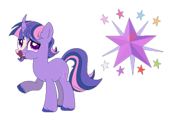 Size: 701x493 | Tagged: safe, artist:lanternik, twilight sparkle, pony, unicorn, g4, base used, raised hoof, redesign, simple background, solo, transparent background, unicorn twilight, unshorn fetlocks