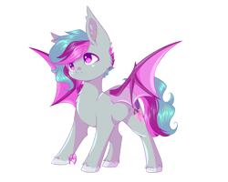 Size: 1996x1596 | Tagged: safe, artist:prettyshinegp, oc, oc only, oc:sweet tooth, bat pony, pony, bat pony oc, bat wings, ear fluff, signature, simple background, smiling, solo, spread wings, transparent background, unshorn fetlocks, wings