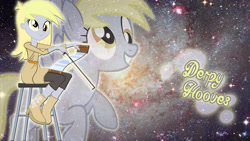 Size: 1600x900 | Tagged: safe, artist:anxet, artist:evilangeljs, artist:hatsunepie, artist:hawk9mm, derpy hooves, human, pegasus, pony, equestria girls, g4, female, musical instrument, musical saw, self paradox, self ponidox, wallpaper