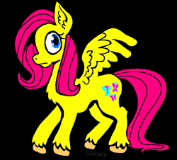 Size: 749x676 | Tagged: safe, artist:froutsuip, fluttershy, pegasus, pony, g4, black background, simple background, solo