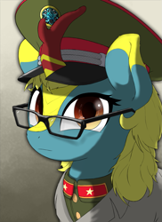 Size: 959x1320 | Tagged: safe, artist:极端唯物, oc, oc only, kirin, clothes, friendship is a lie, glasses, kirin oc, solo, uniform