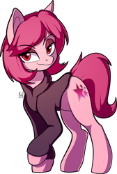 Size: 1358x2017 | Tagged: safe, artist:alexsc112, oc, oc only, oc:magenstar, earth pony, pony, 2023 community collab, derpibooru community collaboration, clothes, earth pony oc, hoodie, simple background, solo, transparent background