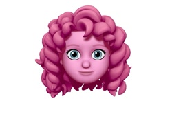 Size: 1125x748 | Tagged: safe, pinkie pie, human, equestria girls, g4, animoji, head only, looking at you, memoji, simple background, solo, white background