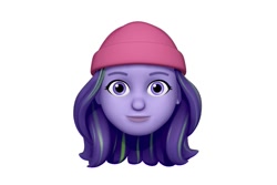 Size: 1125x750 | Tagged: safe, starlight glimmer, human, equestria girls, g4, animoji, beanie, beanie hat, hat, head only, looking at you, memoji, simple background, solo, white background