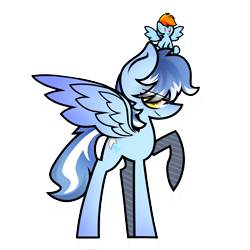 Size: 3072x3072 | Tagged: artist needed, safe, rainbow dash, oc, oc only, oc:seaice, pegasus, pony, 2023 community collab, derpibooru community collaboration, high res, looking at you, male, pegasus oc, simple background, smiling, solo, transparent background, wings
