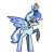 Size: 3072x3072 | Tagged: artist needed, safe, rainbow dash, oc, oc only, oc:seaice, pegasus, pony, 2023 community collab, derpibooru community collaboration, high res, looking at you, male, pegasus oc, simple background, smiling, solo, transparent background, wings