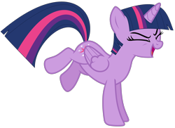 Size: 3878x2821 | Tagged: safe, artist:chipwanderer, artist:twilyisbestpone, twilight sparkle, alicorn, pony, g4, adorkable, base used, cute, dancing, dork, eyes closed, female, high res, mare, on front legs, open mouth, pegasus wings, simple background, solo, transparent background, twiabetes, twilight sparkle (alicorn), wings