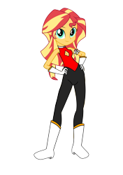 Size: 3035x4299 | Tagged: safe, artist:omegaridersangou, sunset shimmer, human, equestria girls, equestria girls series, g4, clothes, clothes swap, cutie honey, female, simple background, solo, transparent background, uniform