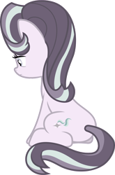 Size: 2642x4000 | Tagged: safe, artist:90sigma, artist:wardex101, edit, starlight glimmer, pony, unicorn, g4, butt, discorded, discorded starlight, female, frown, mare, plot, sad, simple background, sitting, solo, transparent background, vector