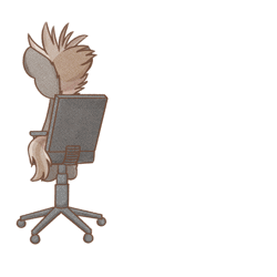 Size: 1200x1200 | Tagged: safe, artist:sugar morning, oc, oc only, oc:aeto, hippogriff, animated, beak, chair, gif, hippogriff oc, mohawk, simple background, solo, spinning, transparent background, wings