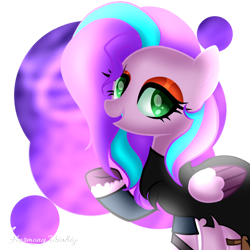 Size: 2048x2048 | Tagged: safe, artist:harmonyvitality-yt, oc, oc only, oc:spooky bandito, pegasus, pony, g4, base used, clothes, colored wings, eyelashes, female, high res, makeup, mare, pegasus oc, raised hoof, simple background, solo, transparent background, two toned wings, underhoof, wings