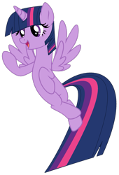 Size: 1431x2103 | Tagged: safe, artist:bomberchif, artist:twilyisbestpone, twilight sparkle, alicorn, pony, g4, base used, cute, female, flying, long tail, mare, open mouth, open smile, pegasus wings, simple background, smiling, solo, spread wings, tail, transparent background, twiabetes, twilight sparkle (alicorn), wings