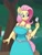 Size: 1620x2160 | Tagged: safe, artist:handgunboi, fluttershy, bird, pegasus, anthro, g4, breasts, busty fluttershy, butterfly hairpin, clothes, dress, equestria girls outfit, female, fluttershy boho dress, geode of fauna, magical geodes, smiling, solo