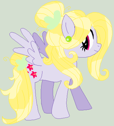 Size: 363x403 | Tagged: safe, artist:lightningkitty1352, lily blossom, pegasus, pony, g4, base used, ear piercing, earring, female, hair accessory, hair bun, jewelry, piercing, simple background, solo