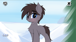 Size: 3840x2160 | Tagged: safe, artist:twiren, oc, oc only, earth pony, pony, art pack:winter warm up, art pack, blue eyes, brown coat, brown mane, chest fluff, cute, earth pony oc, high res, male, ocbetes, solo