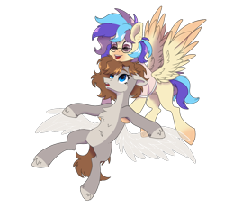 Size: 1652x1526 | Tagged: safe, artist:lambydwight, oc, oc only, oc:nighty nap, pegasus, pony, 2023 community collab, derpibooru community collaboration, chest fluff, duo, pegasus oc, ponysona, simple background, transparent background