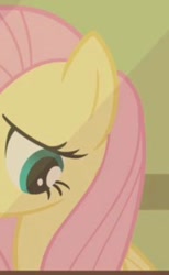 Size: 500x810 | Tagged: safe, screencap, fluttershy, pegasus, pony, baby cakes, g4, cropped, looking down, solo