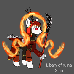 Size: 2000x2000 | Tagged: safe, pony, gray background, helmet, high res, libary of ruina, simple background, solo, weapon, xiao