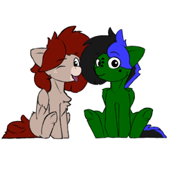 Size: 2000x2000 | Tagged: safe, artist:endelthepegasus, oc, oc only, oc:endel frostlion, oc:flappy smile, pegasus, pony, 2023 community collab, derpibooru community collaboration, duo, frog (hoof), high res, pegasus oc, simple background, tongue out, transparent background, underhoof