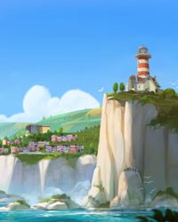 Size: 1080x1350 | Tagged: safe, g5, my little pony: a new generation, official, background, concept art, lighthouse, maretime bay, no pony, scenery