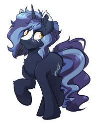 Size: 2256x2928 | Tagged: safe, artist:witchtaunter, oc, oc only, oc:witching hour, pony, unicorn, 2023 community collab, derpibooru community collaboration, chest fluff, ear fluff, freckles, high res, horn, male, shoulder fluff, simple background, solo, stallion, stylus, transparent background, unicorn oc, yellow eyes