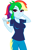 Size: 859x1283 | Tagged: safe, artist:rosemile mulberry, rainbow dash, human, equestria girls, g4, arm behind head, clothes, female, jewelry, looking at you, ring, shirt, simple background, solo, t-shirt, uniform, updated design, white background, wonderbolts uniform