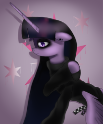 Size: 5000x6000 | Tagged: safe, artist:gentleshy, twilight sparkle, alicorn, pony, g4, clothes, emo, emo twilight, solo, sweater, twilight sparkle (alicorn), upscaled