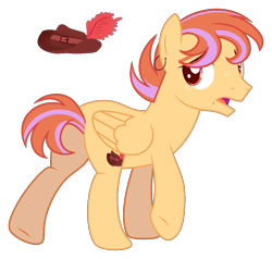 Size: 1143x1086 | Tagged: safe, artist:lanternik, oc, oc only, pegasus, pony, base used, butt, hat, magical lesbian spawn, male, offspring, parent:spitfire, parent:suri polomare, pegasus oc, plot, raised hoof, simple background, solo, stallion, transparent background, underhoof