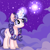 Size: 2048x2048 | Tagged: safe, artist:harmonyvitality-yt, oc, oc only, oc:starfall spectrum, pony, unicorn, base used, ethereal mane, female, glowing, glowing horn, high res, horn, magic, mare, night, solo, starry mane, stars, telekinesis, unicorn oc