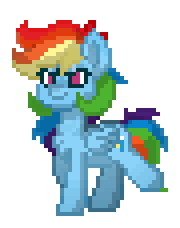Size: 180x228 | Tagged: safe, rainbow dash, pegasus, pony, pony town, g4, animated, female, gif, mare, pixel art, simple background, solo, transparent background, walk cycle, walking