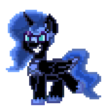 Size: 220x228 | Tagged: safe, nightmare moon, alicorn, pony, pony town, g4, animated, female, gif, pixel art, simple background, solo, transparent background, walk cycle, walking