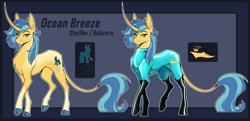 Size: 3000x1455 | Tagged: safe, artist:parrpitched, oc, oc:ocean breeze(fireverse), classical unicorn, pony, unicorn, clothes, cloven hooves, concave belly, fireheart76's latex suit design, gloves, horn, latex, latex boots, latex gloves, latex suit, leonine tail, prisoners of the moon, slender, solo, tail, thin, unicorn oc, unshorn fetlocks