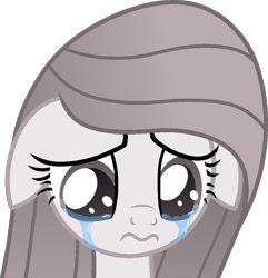 Size: 910x944 | Tagged: safe, artist:muhammad yunus, oc, oc only, oc:annisa trihapsari, earth pony, pony, crying, discorded, earth pony oc, female, floppy ears, long hair, long mane, mare, medibang paint, sad, sadness, simple background, solo, transparent background, unamused, vector