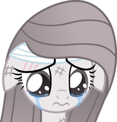 Size: 910x944 | Tagged: safe, artist:muhammad yunus, oc, oc only, oc:annisa trihapsari, earth pony, pony, abuse, crying, discorded, earth pony oc, female, floppy ears, long hair, long mane, mare, medibang paint, sad, sadness, simple background, solo, transparent background, unamused, vector