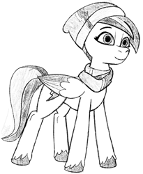 Size: 1619x1977 | Tagged: safe, artist:soctavia, zipp storm, pegasus, pony, g5, my little pony: tell your tale, snow pun intended, spoiler:g5, spoiler:my little pony: tell your tale, spoiler:tyts01e37, female, grayscale, mare, monochrome, sketch, slender, solo, thin