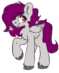 Size: 449x556 | Tagged: safe, artist:spoops, artist:spoopygander, oc, oc only, oc:dr.heart, clydesdale, 2023 community collab, derpibooru community collaboration, community collab, flower, male, simple background, solo, stallion, transparent background