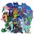 Size: 4221x4114 | Tagged: safe, artist:st. oni, oc, oc only, oc:anima, oc:arc pyre, oc:coco chaude, oc:frostfall, oc:helium star, oc:lady foxtrot, oc:liondrome, oc:pincer, oc:ryonia coruscare, oc:searing cold, oc:silver wing (batpony), oc:skitty, oc:skydreams, oc:sparky showers, oc:star thistle, oc:starveon, oc:staticspark, oc:stormy skies, oc:way right, alicorn, bat pony, changeling, deer, earth pony, goo, goo pony, kirin, original species, pegasus, pony, unicorn, 2023 community collab, derpibooru community collaboration, bell choker, clothes, colored, cucumber, flat colors, food, group, horns, looking at you, simple background, sitting, smiling, spread wings, suit, transparent background, waving, wings