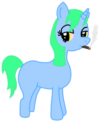 Size: 800x1000 | Tagged: safe, artist:jelly_fash, oc, oc only, oc:jelly fash, pony, unicorn, 2023 community collab, derpibooru community collaboration, blunt, drugs, horn, marijuana, simple background, solo, transparent background, unicorn oc