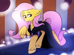 Size: 2048x1536 | Tagged: safe, artist:eventseem, fluttershy, pony, g4, clothes, fashion, female, mare, solo, unshorn fetlocks