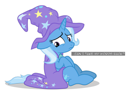 Size: 6400x4781 | Tagged: safe, artist:gypsykumquat, trixie, pony, unicorn, comic:trixie tied up with chain, g4, uncommon bond, cape, clothes, female, hat, inkscape, simple background, solo, talking to viewer, text, transparent background, trixie's cape, trixie's hat, vector