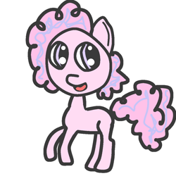 Size: 1000x1000 | Tagged: safe, artist:hugbug, oc, oc only, oc:criqet, earth pony, pony, earth pony oc, female, filly, foal, ibispaint x, not pinkie pie, simple background, solo, white background