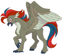 Size: 2000x1739 | Tagged: safe, artist:pigeorgien, oc, oc only, oc:whiplash flashbird, classical hippogriff, hippogriff, 2023 community collab, derpibooru community collaboration, female, hippogriff oc, simple background, solo, transparent background
