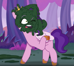 Size: 773x694 | Tagged: safe, screencap, pipp petals, pegasus, pony, bridlewood spog, g5, my little pony: tell your tale, spoiler:tyts01e43, cropped, female, mare, mud, muddy pipp, solo