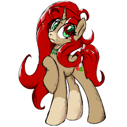 Size: 1000x1000 | Tagged: safe, artist:igorbanette, oc, oc only, oc:scarlet hibiscus, pony, unicorn, 2023 community collab, derpibooru community collaboration, horn, simple background, solo, transparent background, unicorn oc