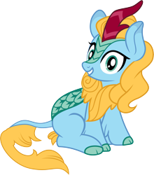 Size: 3177x3616 | Tagged: safe, artist:wissle, oc, oc only, oc:instant burst, kirin, 2023 community collab, derpibooru community collaboration, cloven hooves, description is relevant, happy, high res, kirin oc, looking at you, male, simple background, sitting, smiling, solo, stallion, transparent background, vector