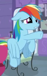 Size: 736x1181 | Tagged: safe, screencap, rainbow dash, pegasus, pony, g4, non-compete clause, cropped, cute, dashabetes, female, floppy ears, mare, solo